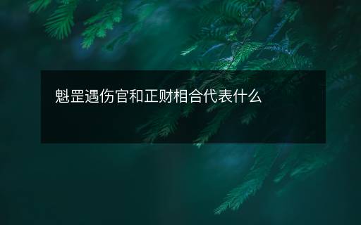 魁罡遇傷官和正財(cái)相合代表什么