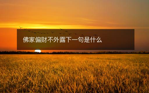 佛家偏財(cái)不外露下一句是什么