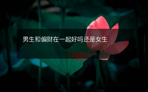 男生和偏財在一起好嗎還是女生
