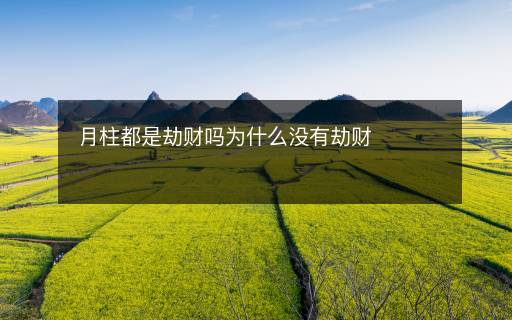 月柱都是劫財嗎為什么沒有劫財