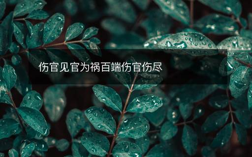 傷官見官為禍百端傷官傷盡