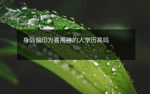 身弱偏印為喜用神的人學(xué)歷高嗎
