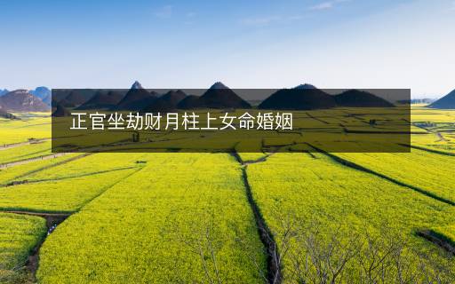 正官坐劫財月柱上女命婚姻