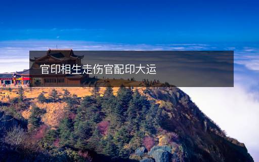 官印相生走傷官配印大運