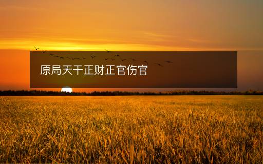 原局天干正財正官傷官