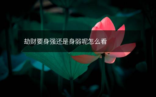 劫財要身強還是身弱呢怎么看