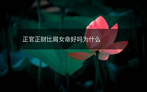 正官正財(cái)比肩女命好嗎為什么