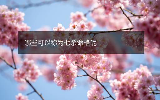 哪些可以稱為七殺命格呢