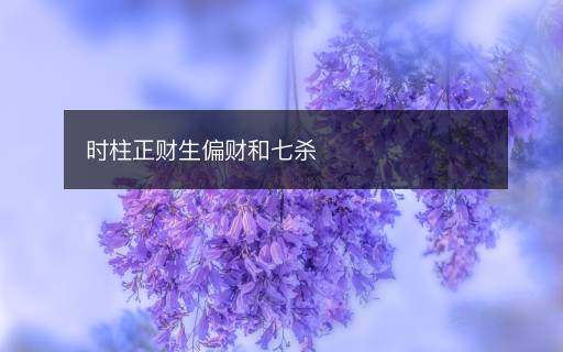 時柱正財生偏財和七殺