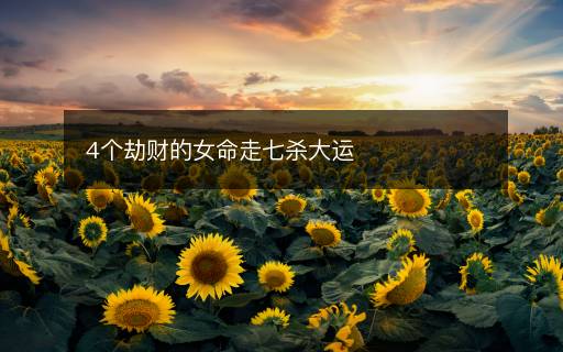 4個(gè)劫財(cái)?shù)呐咂邭⒋筮\(yùn)