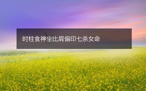 時柱食神坐比肩偏印七殺女命