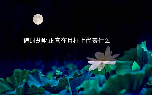 偏財(cái)劫財(cái)正官在月柱上代表什么