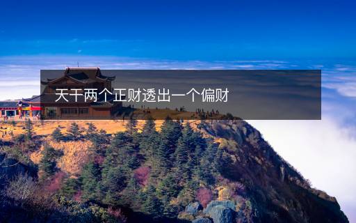 天干兩個正財透出一個偏財