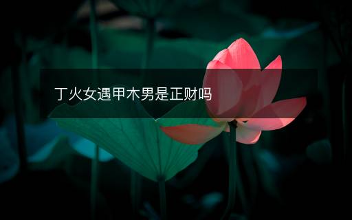 丁火女遇甲木男是正財(cái)嗎