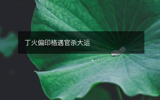 丁火偏印格遇官殺大運(yùn)