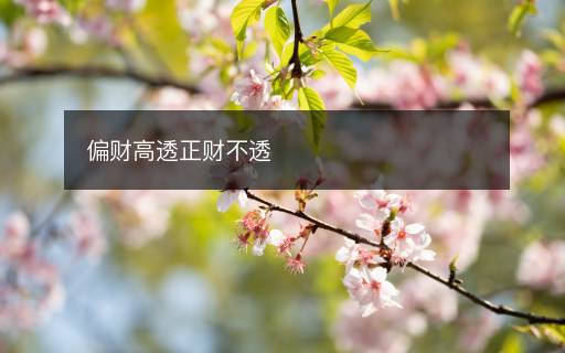 偏財(cái)高透正財(cái)不透