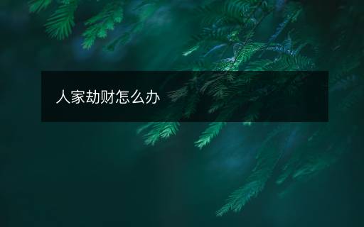 人家劫財(cái)怎么辦