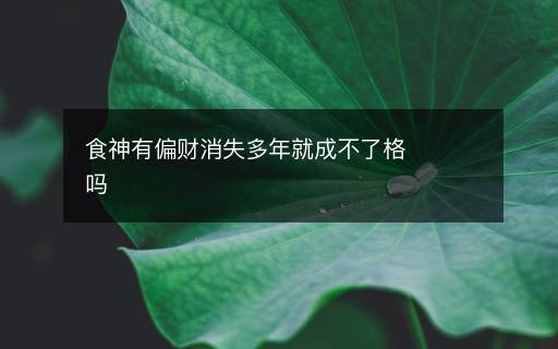食神有偏財消失多年就成不了格嗎