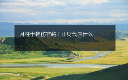 月柱十神傷官藏干正財代表什么