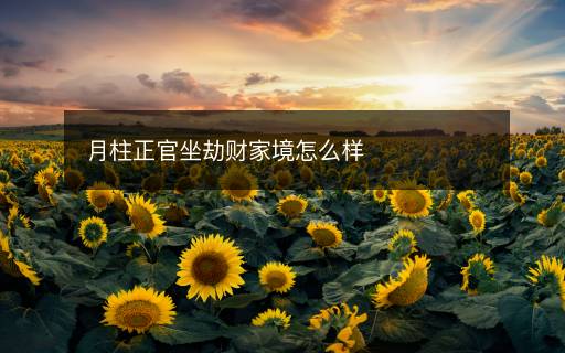 月柱正官坐劫財家境怎么樣