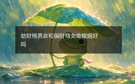 劫財格男命和偏財格女命婚姻好嗎