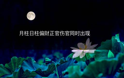 月柱日柱偏財(cái)正官傷官同時(shí)出現(xiàn)