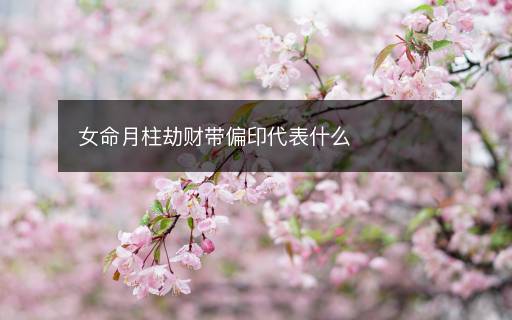 女命月柱劫財帶偏印代表什么
