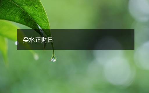 癸水正財(cái)日
