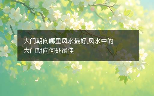 大門朝向哪里風水最好,風水中的大門朝向何處最佳