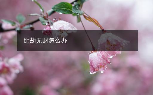 比劫無財(cái)怎么辦