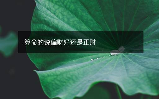 算命的說偏財(cái)好還是正財(cái)