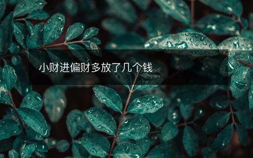 小財進偏財多放了幾個錢
