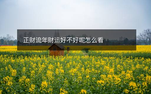 正財(cái)流年財(cái)運(yùn)好不好呢怎么看