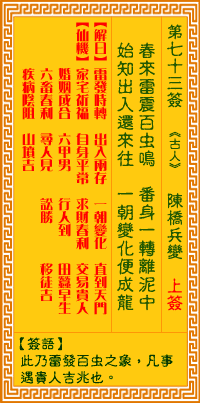觀音靈簽第73簽