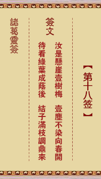 諸葛靈簽第18簽