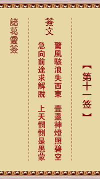 諸葛靈簽第11簽