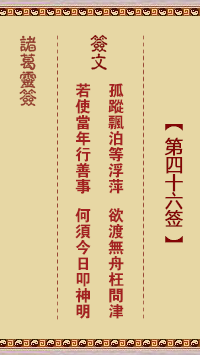 諸葛靈簽第46簽
