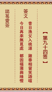 諸葛靈簽第94簽