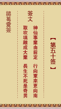 諸葛靈簽第50簽