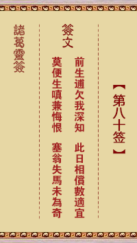 諸葛靈簽第80簽