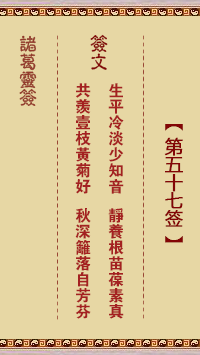 諸葛靈簽第57簽