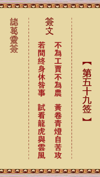 諸葛靈簽第59簽