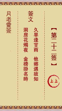 月老靈簽第22簽