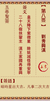 玉帝靈簽第8簽