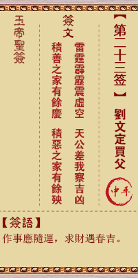 玉帝靈簽第23簽